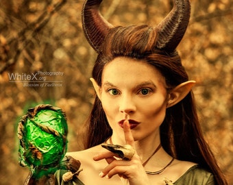 NEWLY IMPROVED! Young Maleficent Inspired 9.5" Horns 3D Printed (Ultra Light Weight Plastic) Suitable for kids and adults comic-con