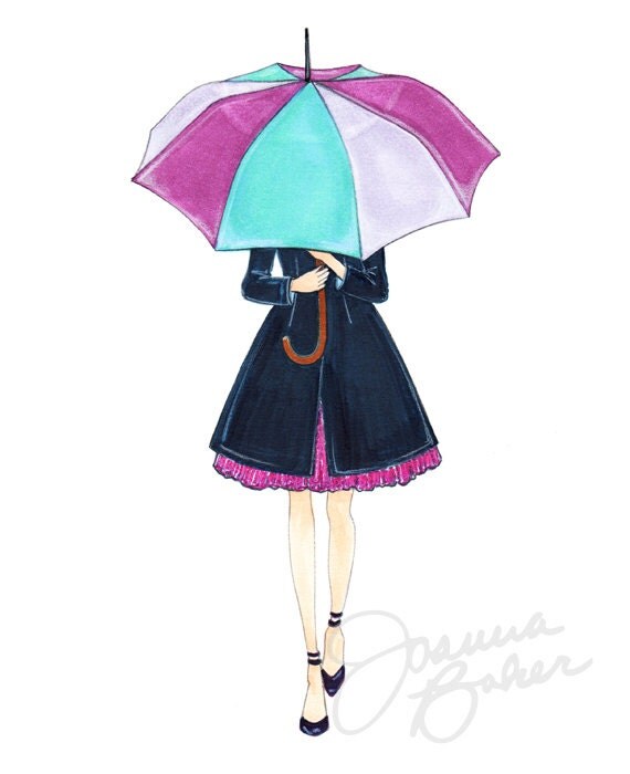 fashion illustration umbrella no more april showers fashion illustration print fashion illustration umbrella no more april showers fashion illustration print