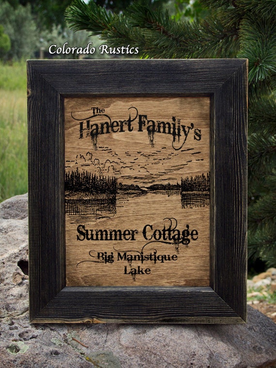 Personalized Lake House Sign, Lake House Decor, Rustic Frame, Summer Cottage, Family Lake House
