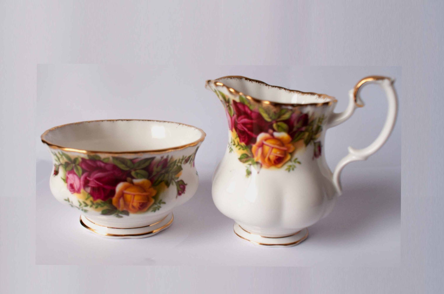Old Country Roses Cream Jug & Sugar Bowl Royal Albert 2 Piece