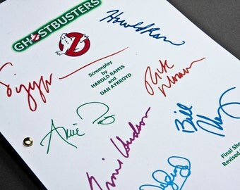 Ghostbusters Film Movie Script with Signatures/Autographs Reprint 80s Retro