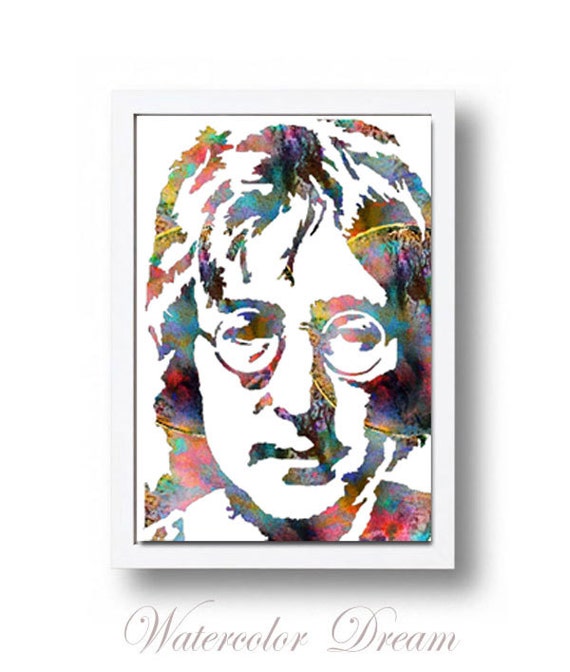 Watercolor Print John Lennon Illustration Watercolor Painting