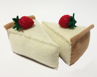 Cheesecake Slice Topped with Strawberry Catnip Cat Toy
