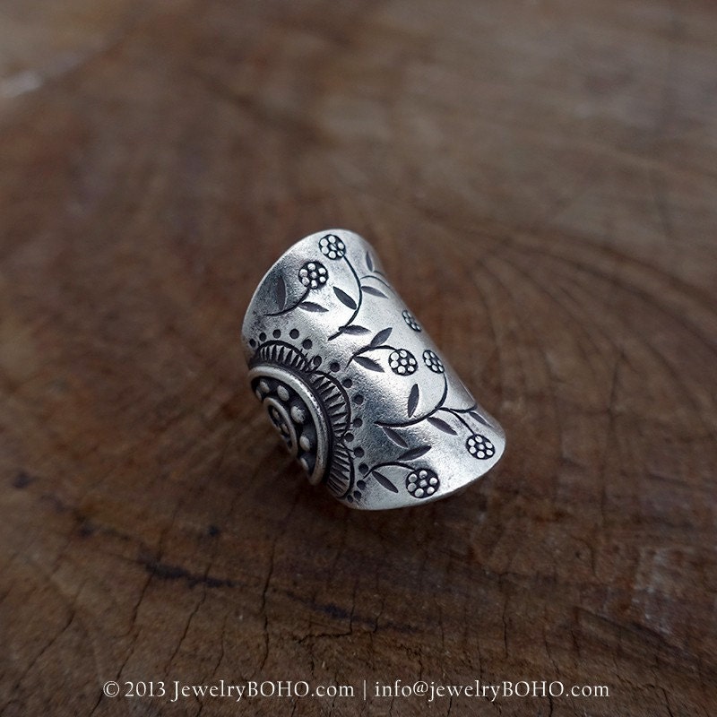 BOHO 925 Silver Ring-Gypsy Hippie Ring,Bohemian style,Statement Ring ...