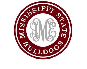 Mississippi State Monogram instant download file for cutting machines - SVG DXF EPS ps studio3 studio (monogram font sold separately)