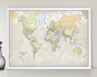 Items similar to Classic World Map on Etsy