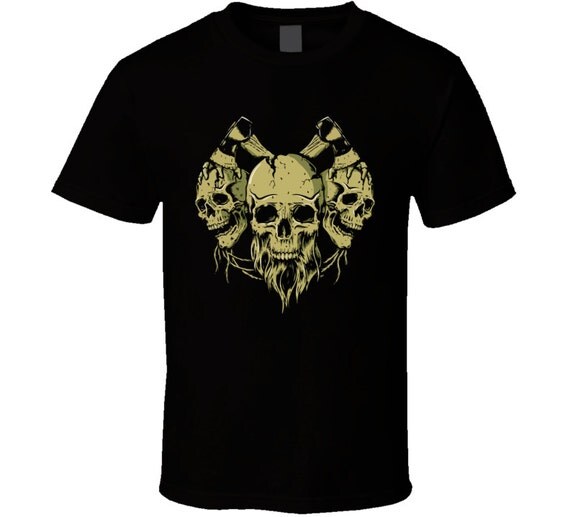 Axe T-shirt Skulls Tee Tattoo Style
