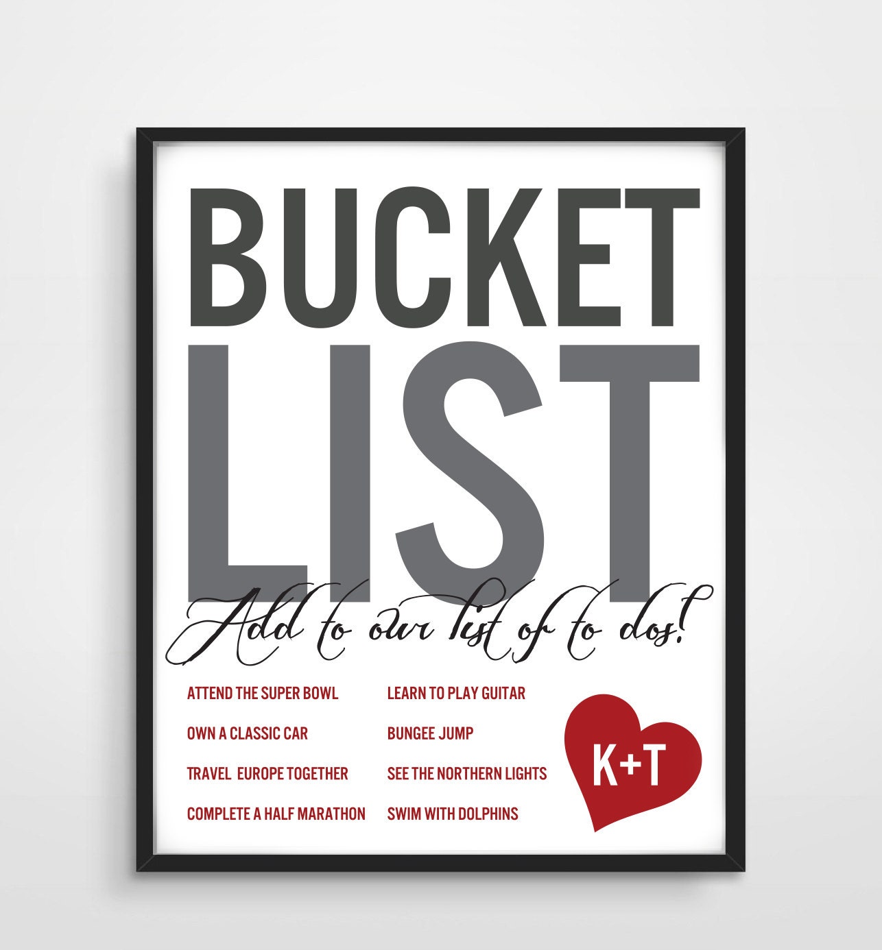 Wedding Bucket List Personalized Bucket List Wedding Wishes