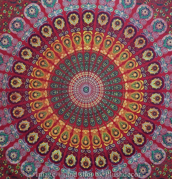 Items similar to Hippie tapestries throw Queen Mandala tapestry