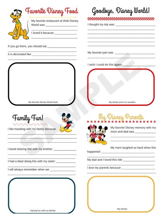My Walt Disney World Classic Journal: Instant Download PDF of