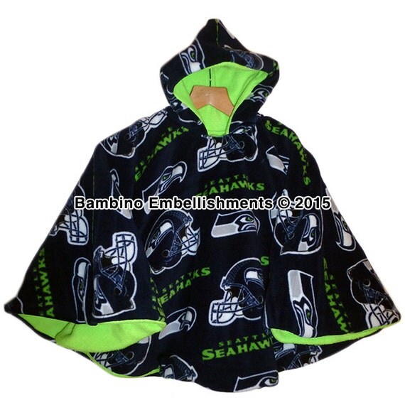 Seattle Seahawks Poncho 6 months to 4 years Reversible