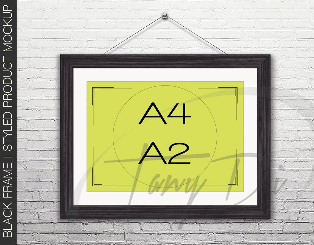 A4 A2 Black wooden Landscape Portrait Frame by TanyDiDesignStudio