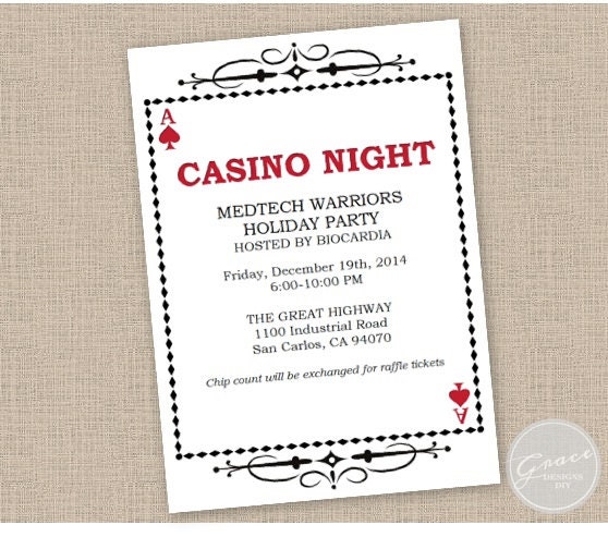 Casino Theme Kitty Party Invitation Wording