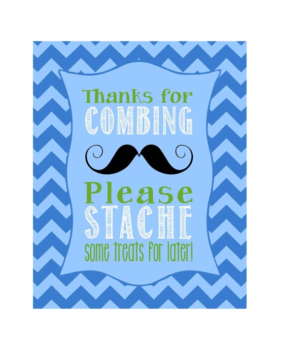 Items Similar To Thanks For Combing Mustache Printables Instant