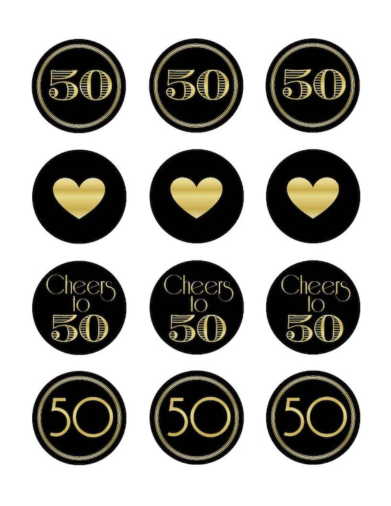 Items similar to 50th Birthday, Cupcake Topper, 50th ...