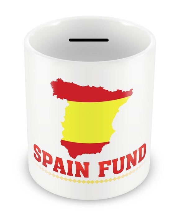 SPAIN MAP Holiday Fund Money Box Piggy Bank Savings