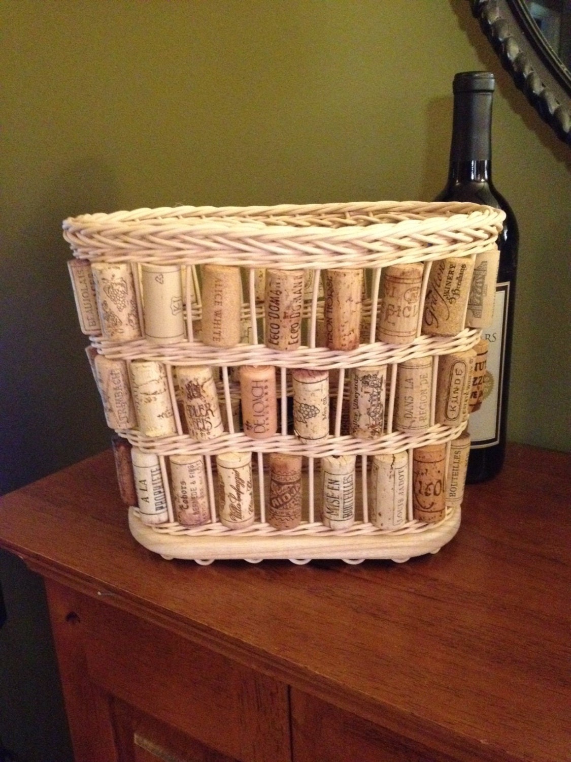Three Tier Wine Cork Basket in Natural