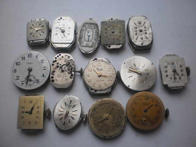 Vintage STEAMPUNK Arts Movements - Set of 14 pcs Swiss Mechanisms Movements Wrist Watches steampunk buy now online
