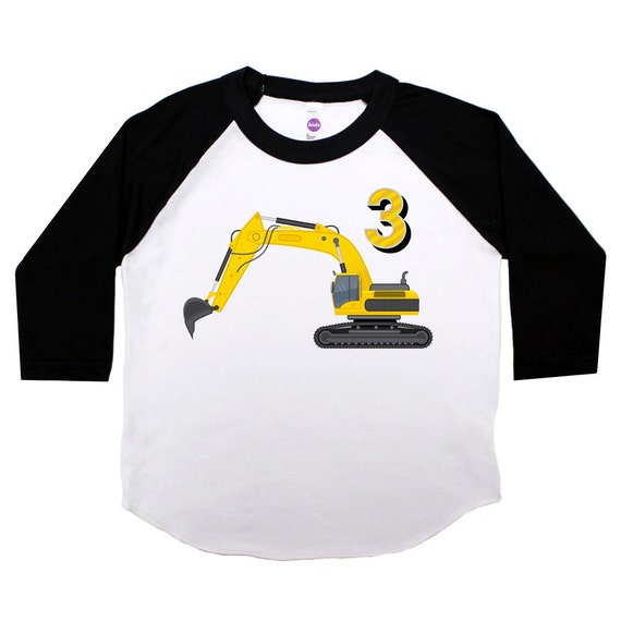 Construction Birthday Boy 3/4 Sleeve American by JaxandJillKids