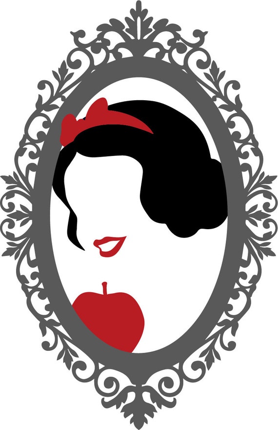 Download Items similar to Snow White Mirror Mirror Silhouette Embroidery Design on Etsy