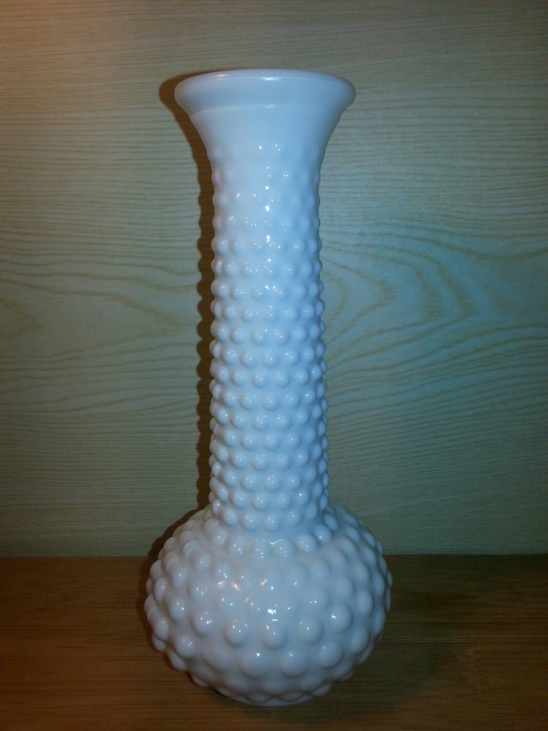 Vintage WHITE milk glass flower pot vase by