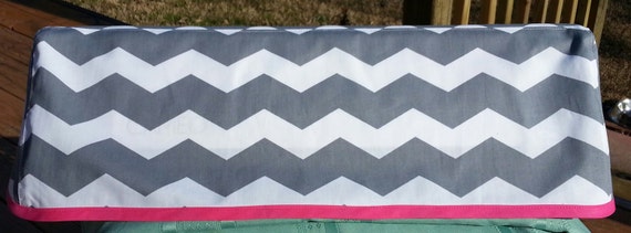 Hot Pink Trimmed Grey and White Chevron Cover - Fits Silhouette Cameo