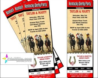 Kentucky Derby Party Design 2 Ticket by PrintVillaInvites on Etsy