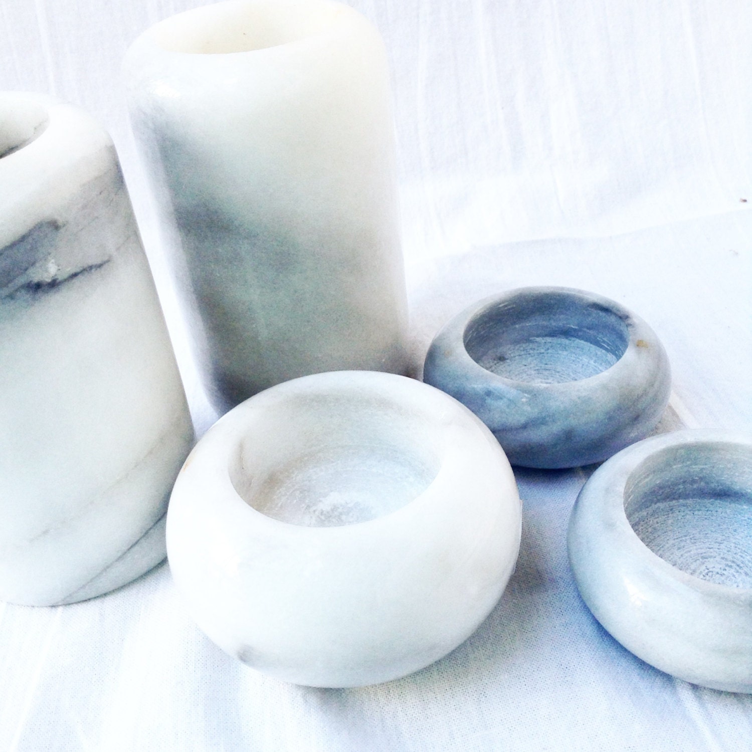Marble Candle Holders Set of 5