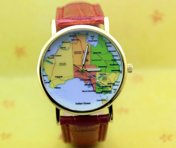 Map Watch, World Map Watch, Australia Map Watch Vintage Watches ...