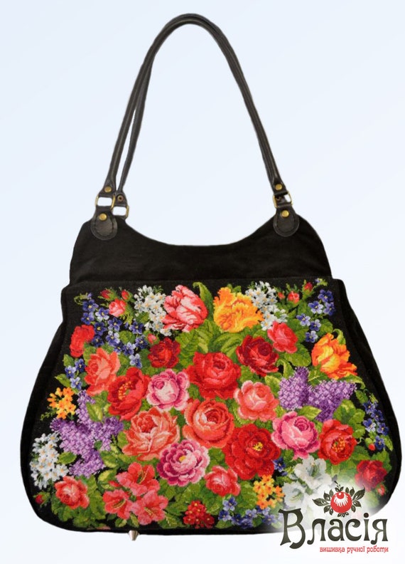 Embroidered bag. Bags with embroidery. BAG BAG by VLASIYA on Etsy