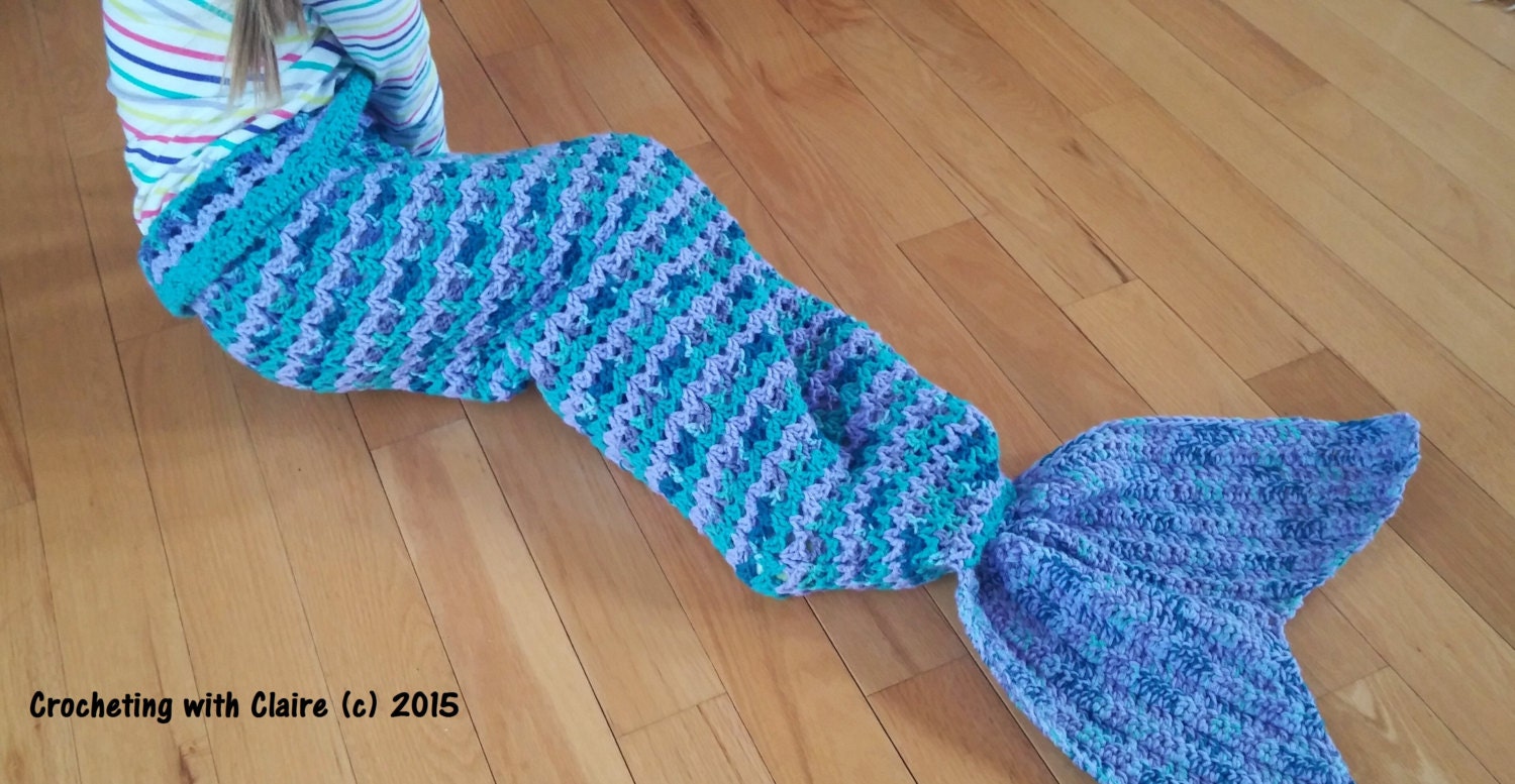 Child Size Crochet Mermaid Tail Snuggle Sack PATTERN Mermaid