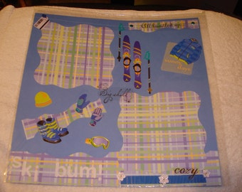 Premade 12x12 Scrapbook Page - SPORTS/SNOW SKIING