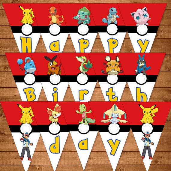 Pokemon Birthday Party Printable Banners Birthday Wikii