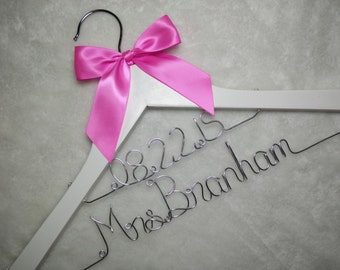 Double line hanger ,Personalized Wedding Hanger, bridesmaid gifts, name hanger, brides hanger bride gift,bride hanger for wedding dress