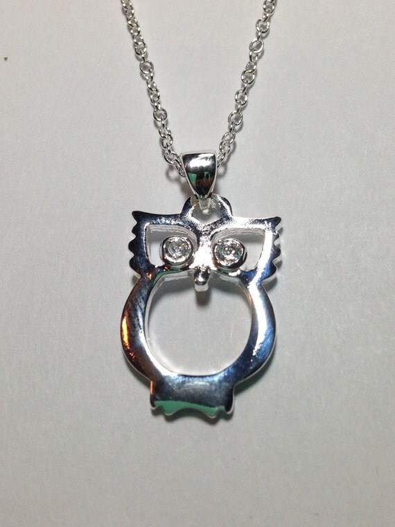 Silver Owl Pendant Necklace By Krisjewelryboutique On Etsy 7034