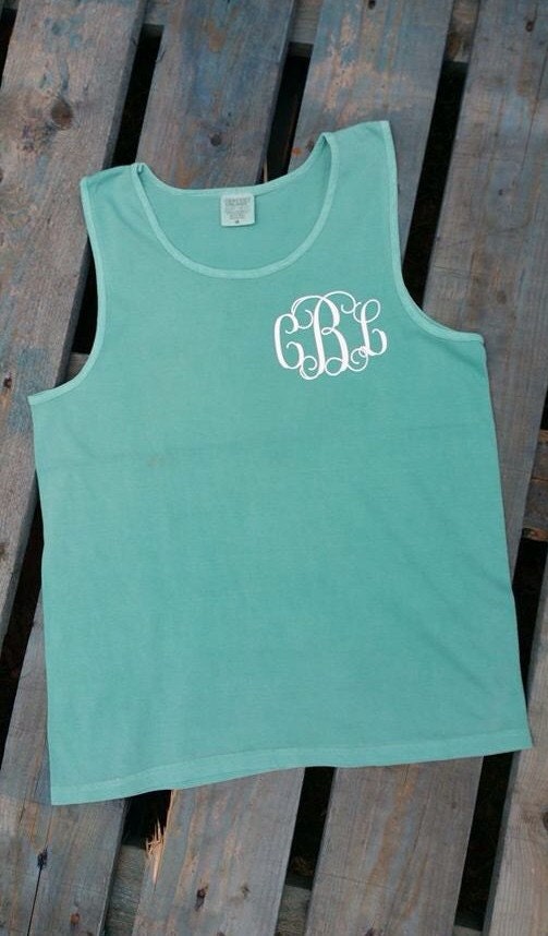 Monogrammed Comfort Color Tank The Lynn's by TheLynnsCreations