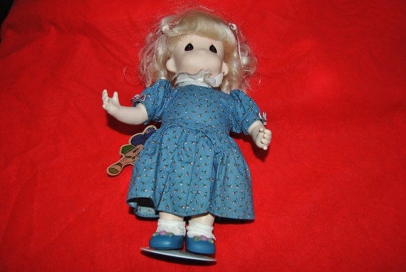 13" PRECIOUS MOMENTS Doll--Rose/June With Original stand