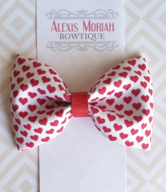 Valentine's Hearts Hair Bow Girls Bow tie by BowsbyAlexisMoriah