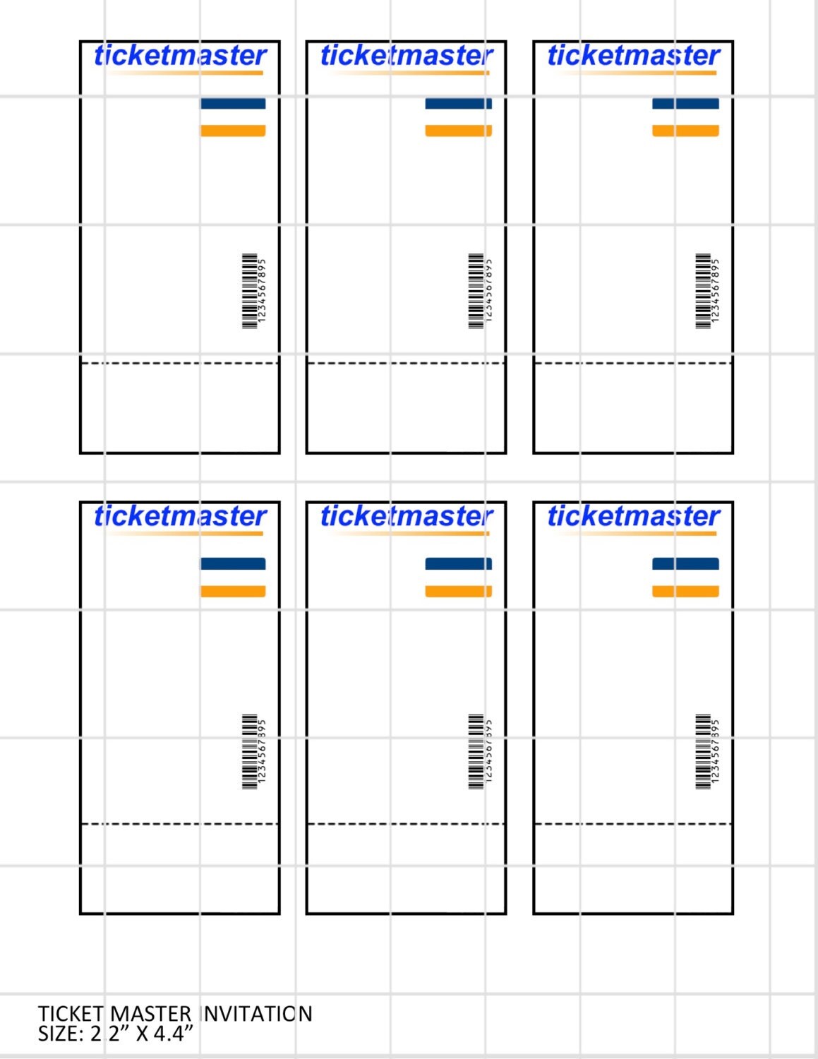 ticketmaster invite template by calecliparts on etsy