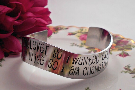 Zenned out RUMI Quote Cuff Bracelet - Yesterday I was clever so I ...