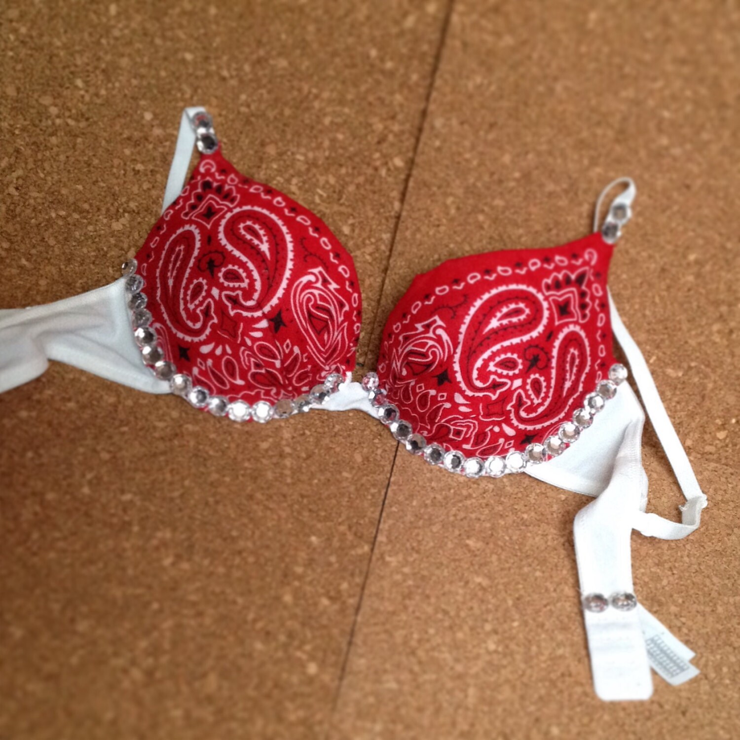 Red bandana rave festival bra by Ravebrasbyashlie on Etsy