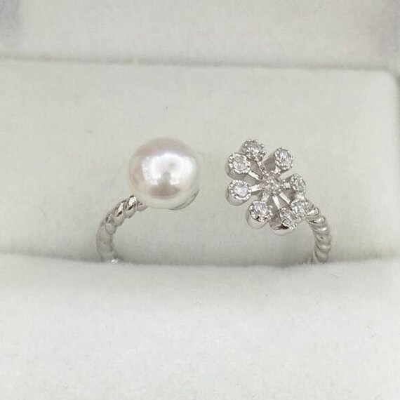 Pearl rings,pearl promise rings,mom rings,mother ring,real pearl ring ...