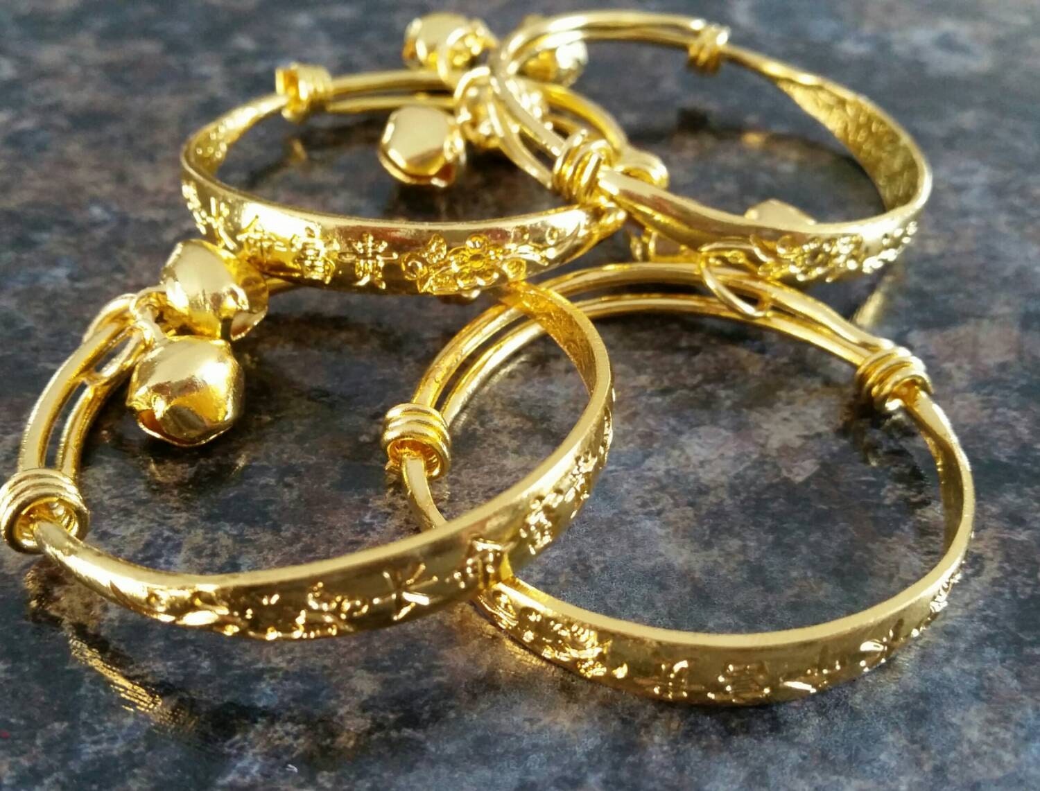 Baby Gold Bangle Bracelet : Vintage 120 12K GOLD-FILLED Hinged Bangle 