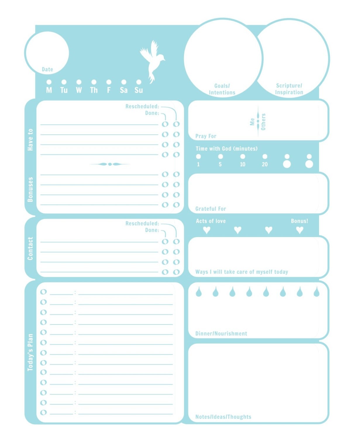 Daily Planner Christian Printable Schedule Organizer