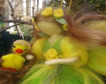 Fairy needle felted wool Waldorf inspired Easter
