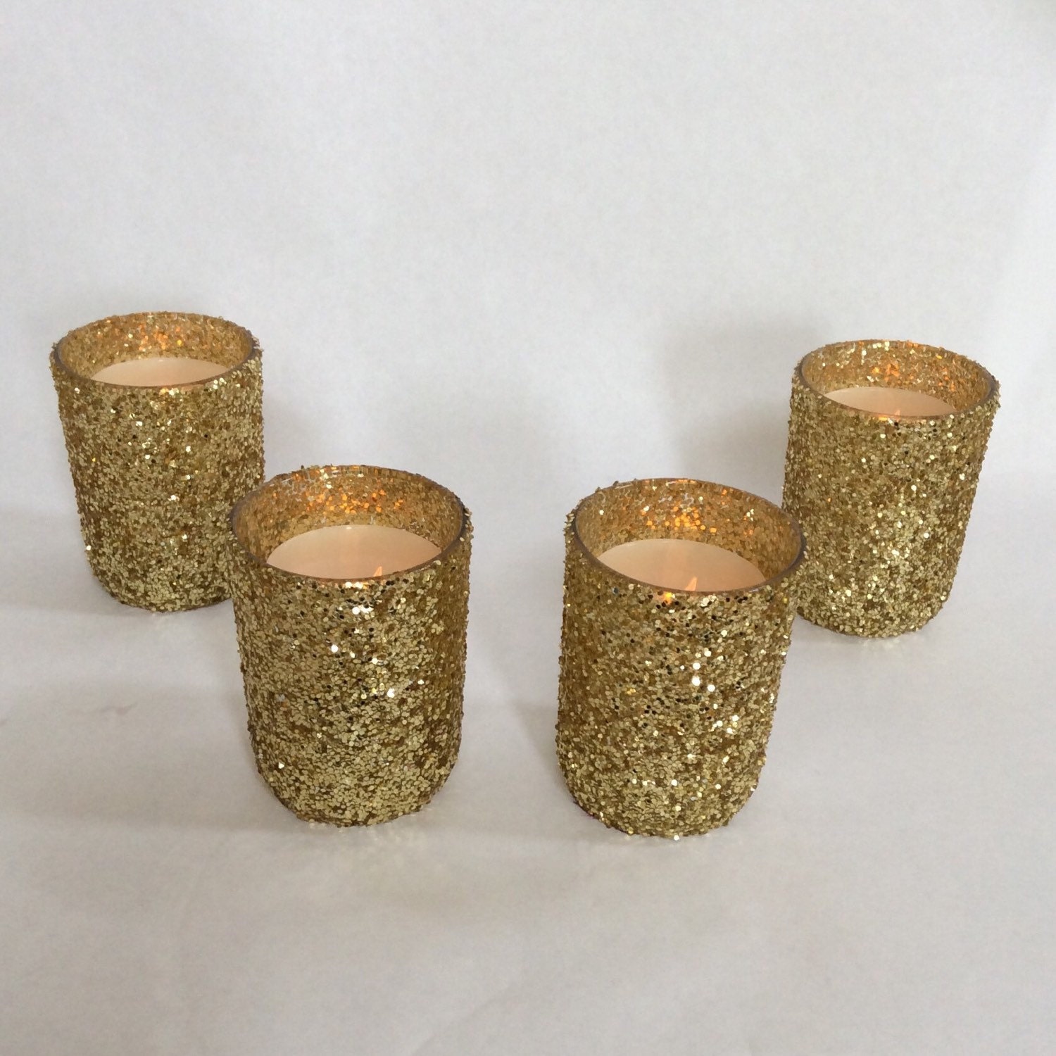 4 dozen gold glitter candle holders by Lenoreloves on Etsy