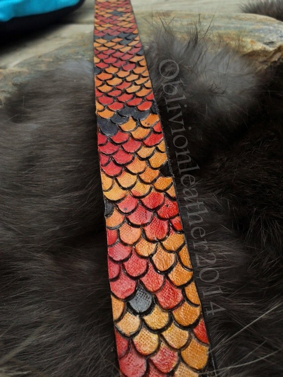 Koi Fish / Leather Bracelet / Fish Scale / Leather Cuff