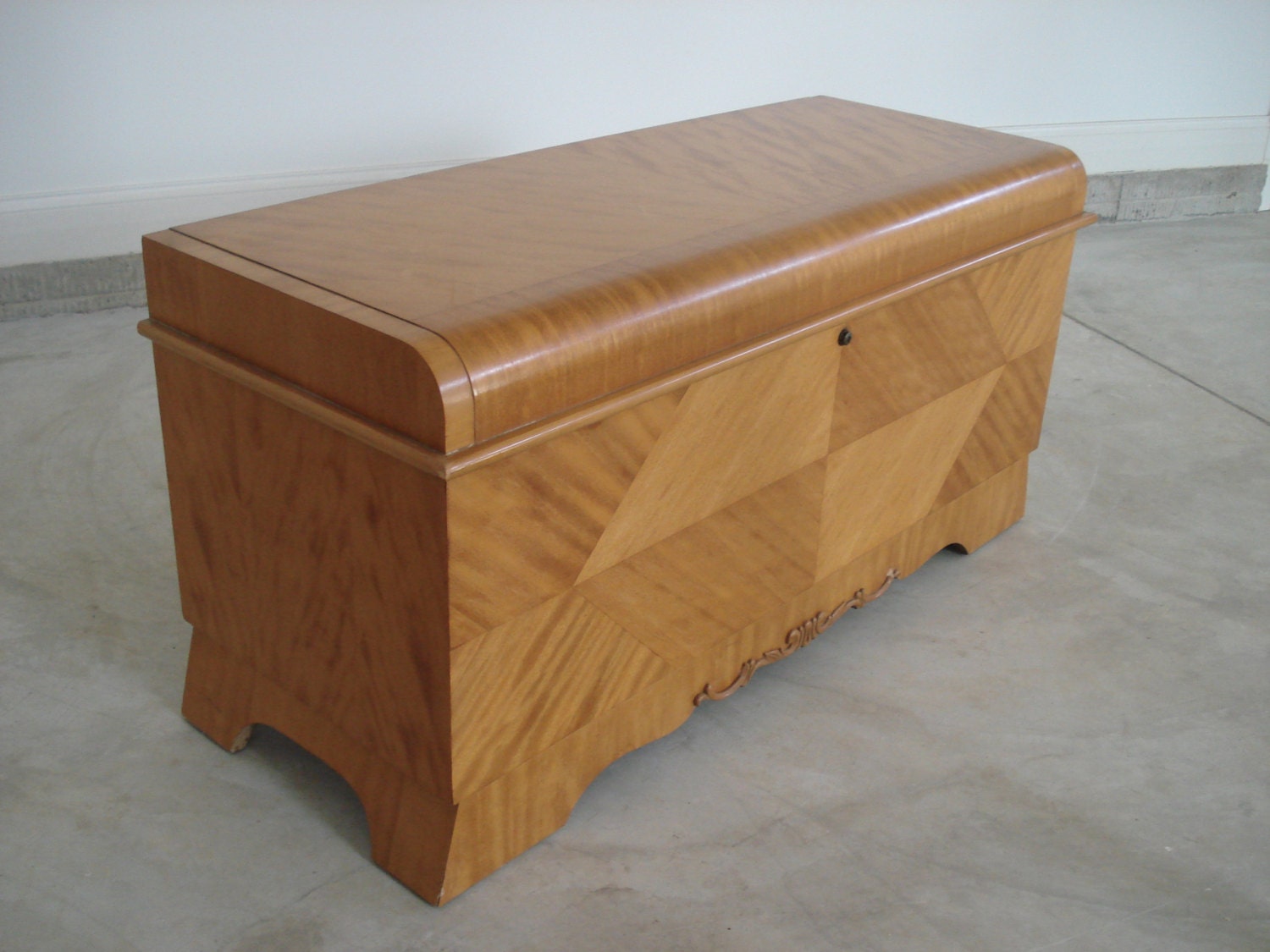 Antique Waterfall Cedar Chest..Must See by MidModConnection