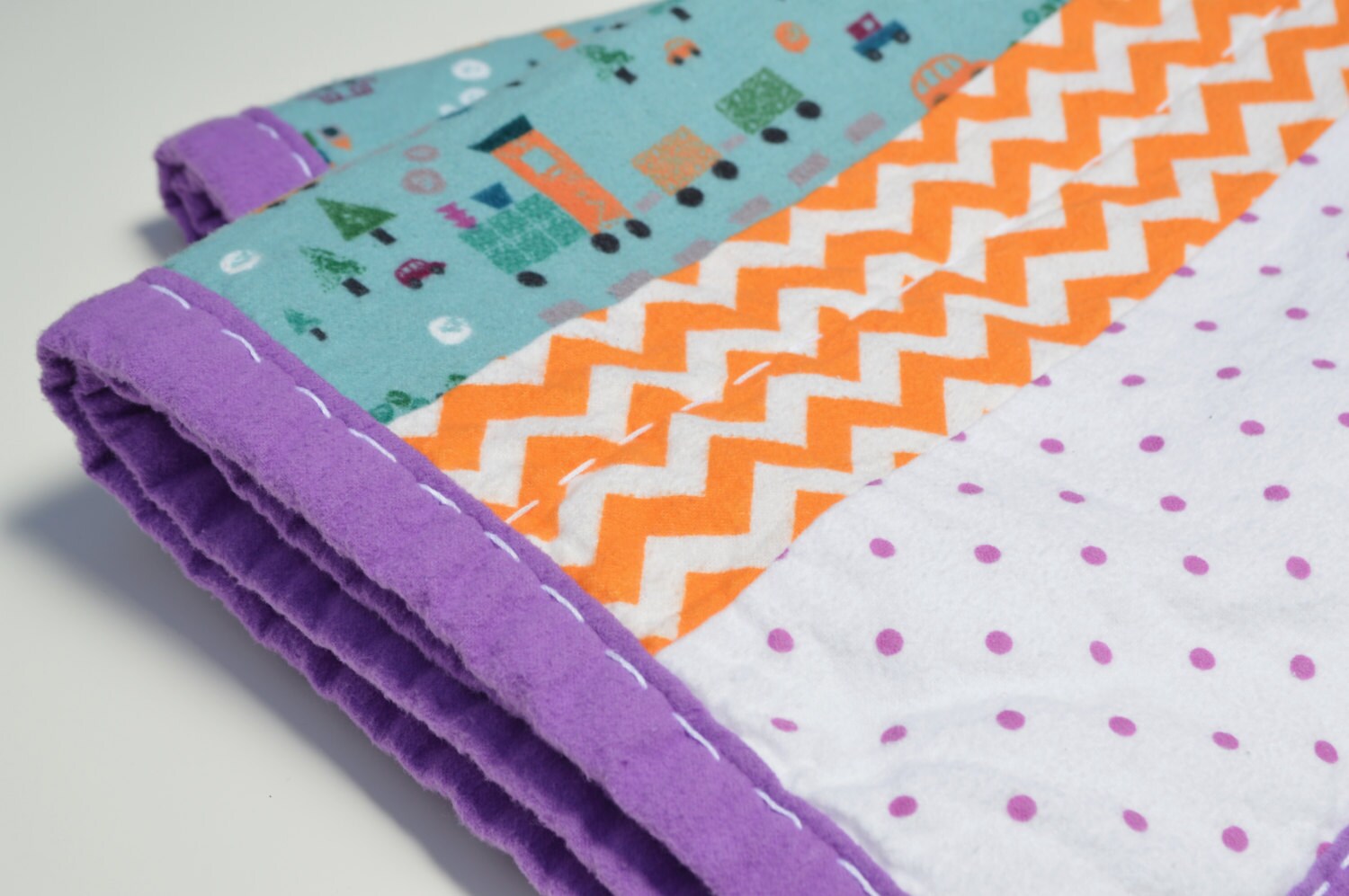 HandQuilted Baby Blanket Baby Girl Nursery Decor Orange