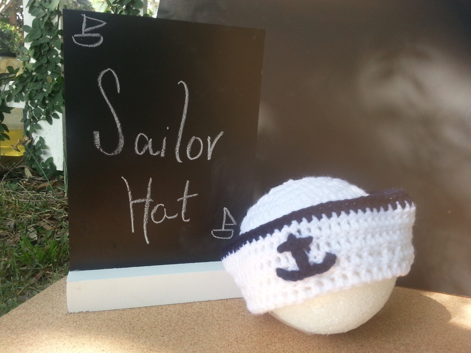 Nautical Crochet Sailor Hat by CatalinaDreamsDolls on Etsy